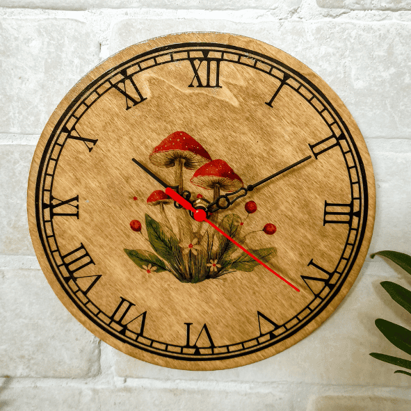 שעון קיר פטריות תותיות